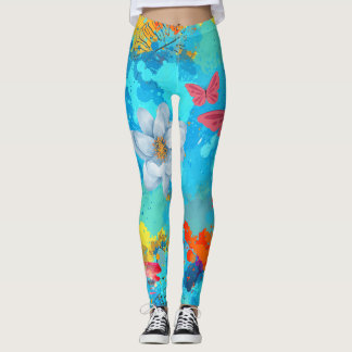 Vibrant hjärta i naturen leggings