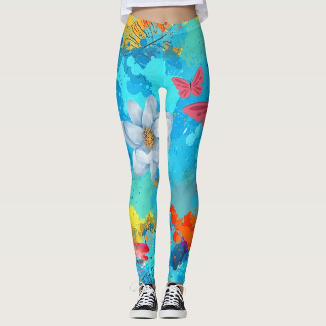 Vibrant hjärta i naturen leggings (Framsida)