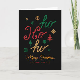 Vibrant Ho Ho Ho God jul & Gott nytt år Kort