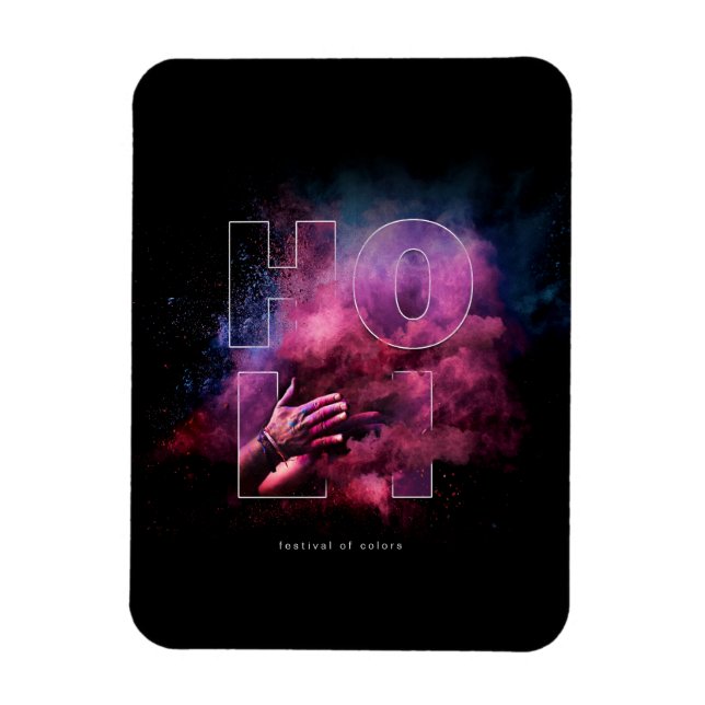 Vibrant Holi-festival för Färg Design Magnet (Vertikal)