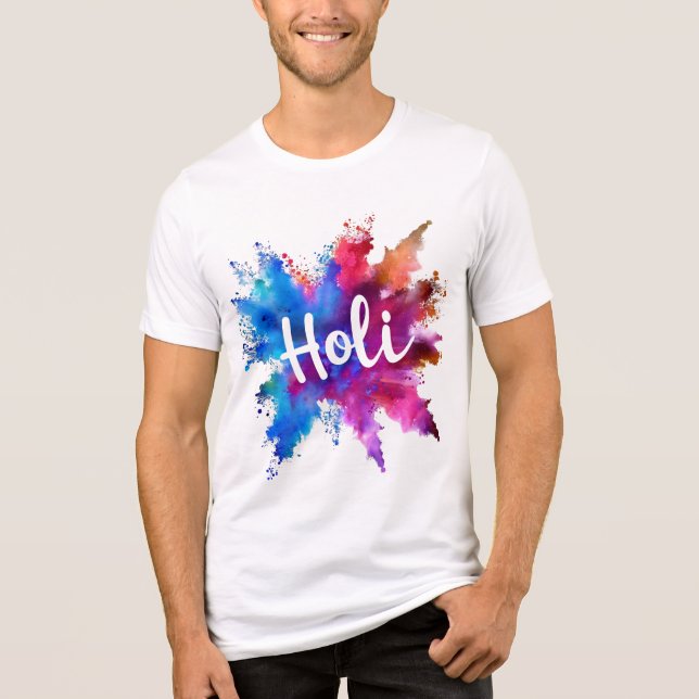 Vibrant Holi Splash Graphic Tee (Framsida)
