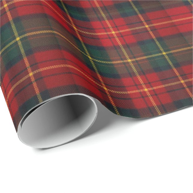 Vibrant Holiday Tartan Presentpapper (Rullad Hörn)