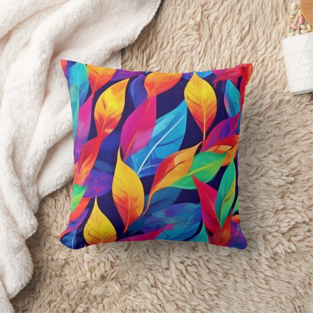 Vibrant Höst löv Abstrakt Art Kudde (Filt)