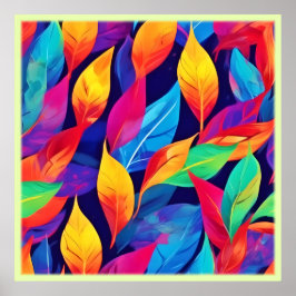 Vibrant Höst löv Abstrakt Art Poster