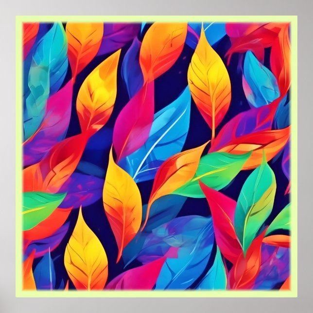 Vibrant Höst löv Abstrakt Art Poster (Framsidan)