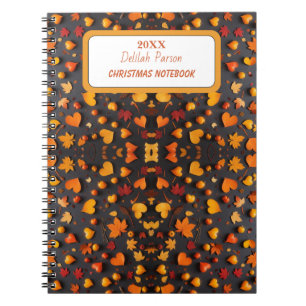 Vibrant Höst löv i Orange och Gult Färg Anteckningsbok
