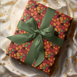 Vibrant Höst löv med flera Färgader Mönster Presentpapper