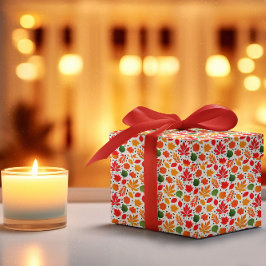 Vibrant Höst löv med flera Färgader Mönster Presentpapper