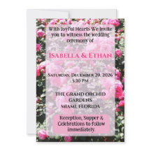 Vibrant Hot Pink Rose Bush Garden Wedding