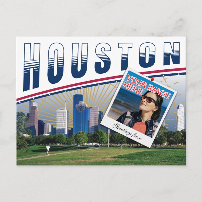 Vibrant Houston Texas Photo Collage Vykort (Framsida)
