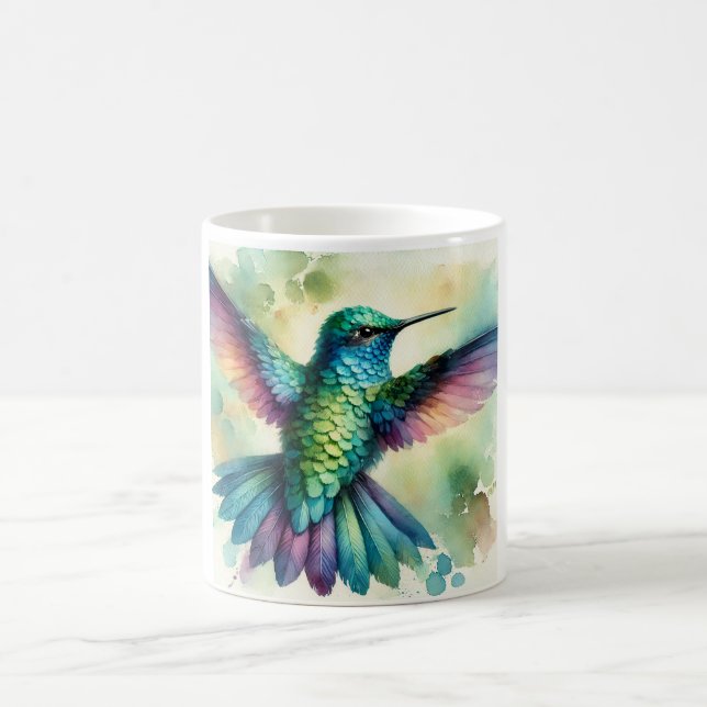 Vibrant Hummingbird 240824AREF124 - Watercolor Kaffemugg (Center)