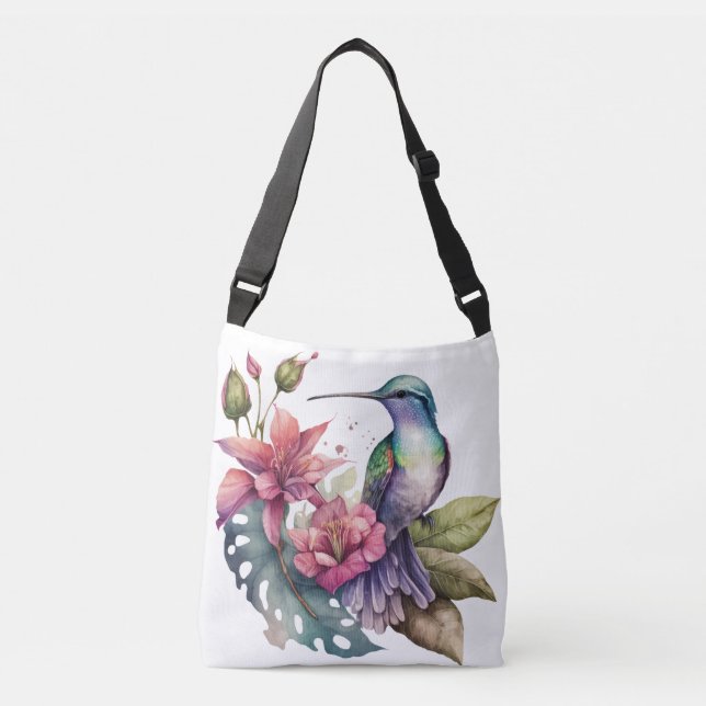 Vibrant Hummingbird in Flight Tote Bag Axelväska (Framsida)