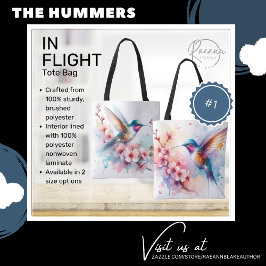 Vibrant Hummingbird in Flight Tote Bag Tygkasse