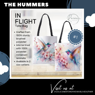 Vibrant Hummingbird in Flight Tote Bag Tygkasse