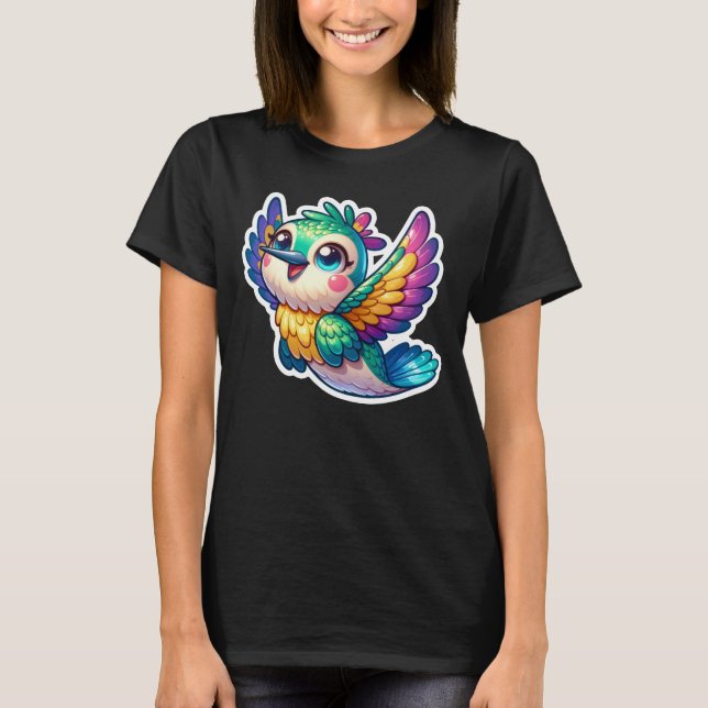 Vibrant Hummingbird T Shirt (Framsida)