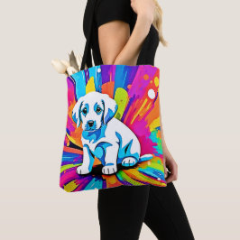 Vibrant Hund Artwork Tygkasse