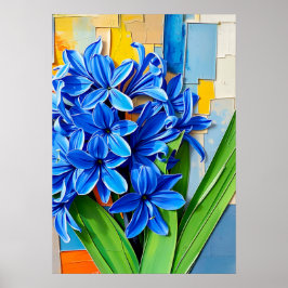 Vibrant Hyacint i Modern Abstrakt Stil Poster