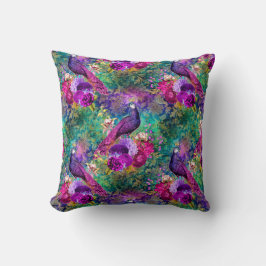 Vibrant Illustrated Peacock Mönster Kudde
