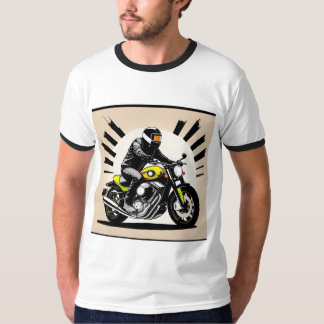 Vibrant illustration av en motorcykelridering t shirt