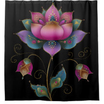 Vibrant Indian Mehndi Lotus Flower Rosa Blue Guld