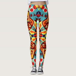 Vibrant inredningslaggings - Symmetrisk Mönster Leggings