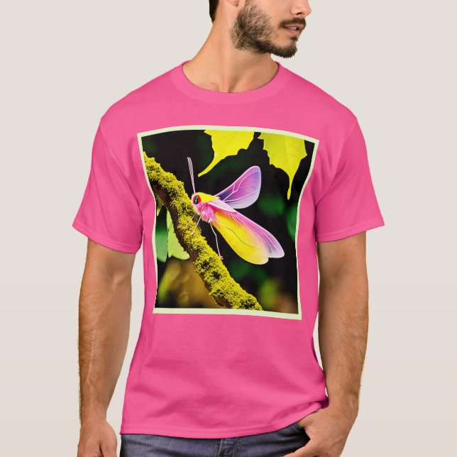 Vibrant Insekt Gren Design T Shirt (Framsida)