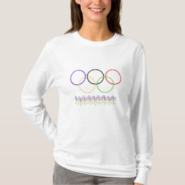 Vibrant Interlocking Rings & Wavy Lines Sportswear T Shirt