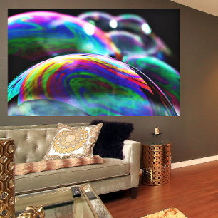 Vibrant Iridescent Bubbles Art - hem och kontor Canvastryck