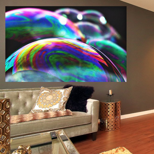 Vibrant Iridescent Bubbles Art - hem och kontor Canvastryck (Skapare uppladdad)