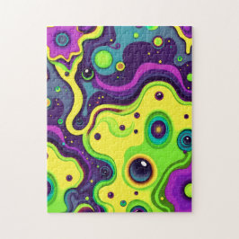 Vibrant Iridescent Struktur - Abstrakt Fluid Art Pussel