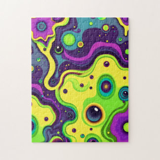 Vibrant Iridescent Struktur - Abstrakt Fluid Art Pussel