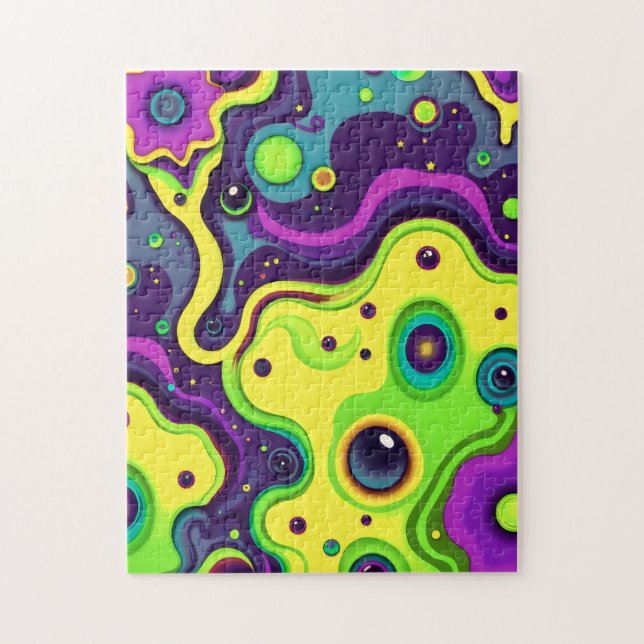 Vibrant Iridescent Struktur - Abstrakt Fluid Art Pussel (Vertikal)