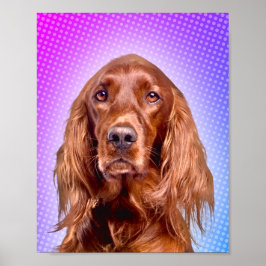 Vibrant Irish Setter Pop Art Poster