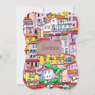 Vibrant Italienska Facade Inbjudningar