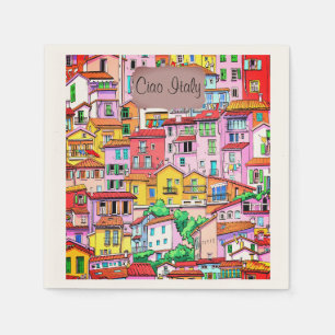 Vibrant Italienska Facade Pappersservett