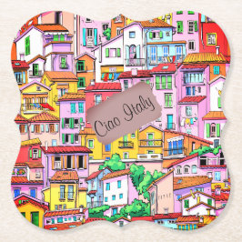 Vibrant Italienska Facade Underlägg Papper