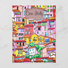 Vibrant Italienska Facade Vykort