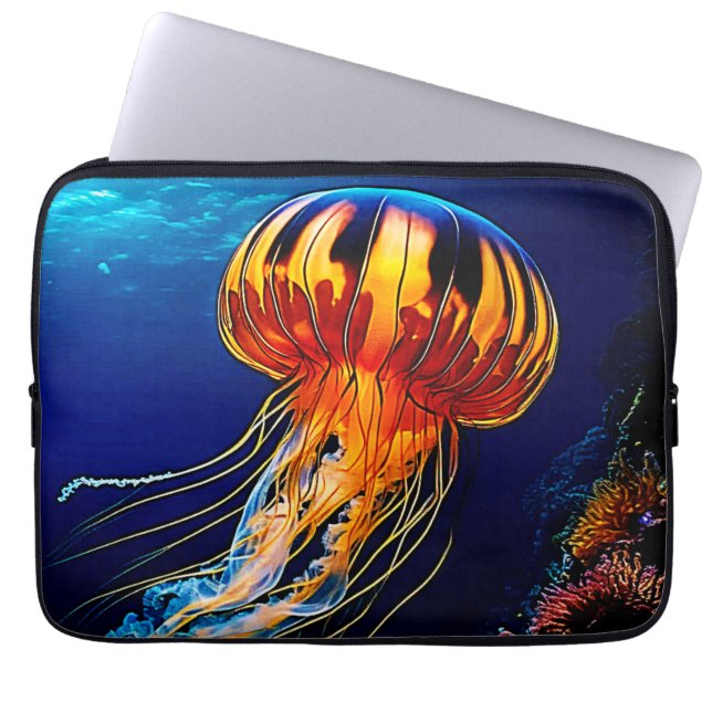 Vibrant Jellyfish Underwater Art Laptop Fodral (Framsidan)