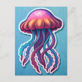 Vibrant JellyFish Vykort
