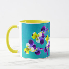 Vibrant Johnny Jump Laughing Violas Mugg