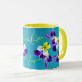 Vibrant Johnny Jump Laughing Violas Mugg