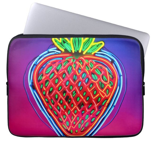 Vibrant jordgubbe Neon! Laptop Fodral (Framsidan)