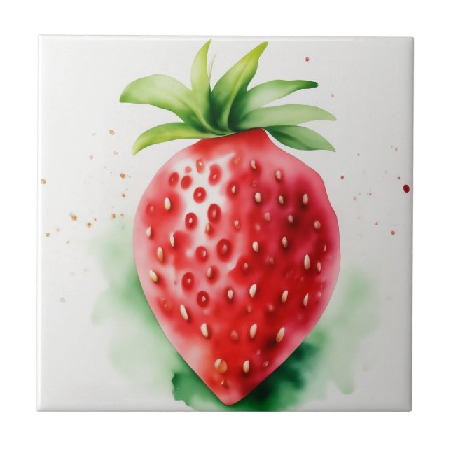 Vibrant jordgubbsbär kakelplatta (Framsidan)