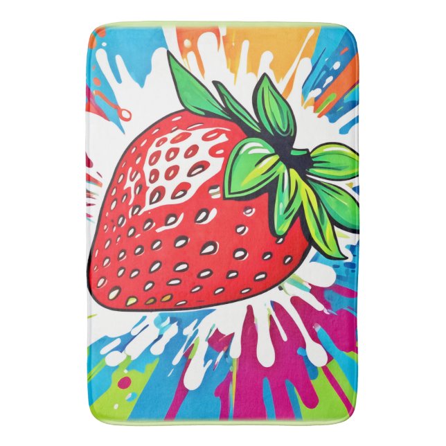 Vibrant jordgubbsverk badrumsmatta (Framsidan (Vertikal))