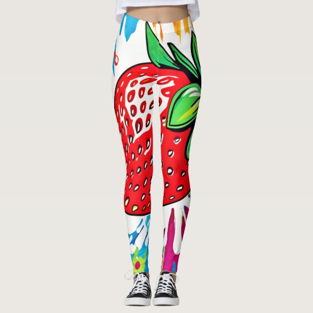 Vibrant jordgubbsverk leggings (Framsida)