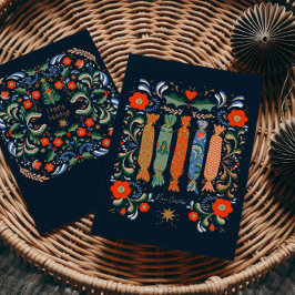 Vibrant julklapp med nuvarande julklapp vykort