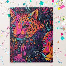 Vibrant Jungle Leopard Pattern  Pussel