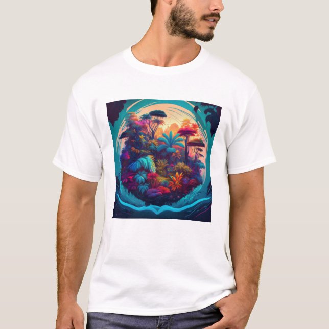 Vibrant Jungle - Lush Nature Design T Shirt (Framsida)