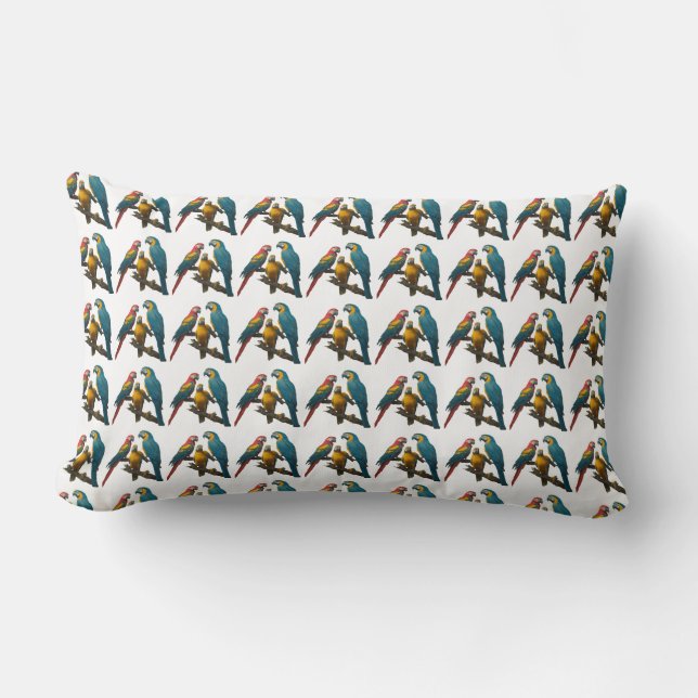 Vibrant Jungle Parrots Dekorativ kudde (Framsida)