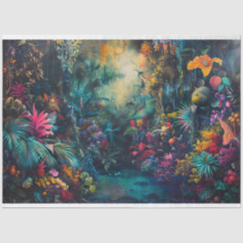 Vibrant Jungle Rhapsody Background Decoupage